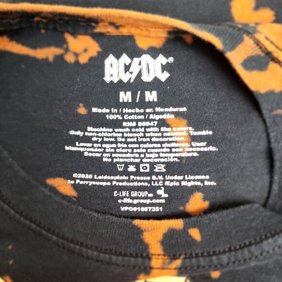 ACDC Rock Band Highway To Hell Album Acid Wash Short Sleeve T-Shirt Men's Size M - Picture 4 of 4
